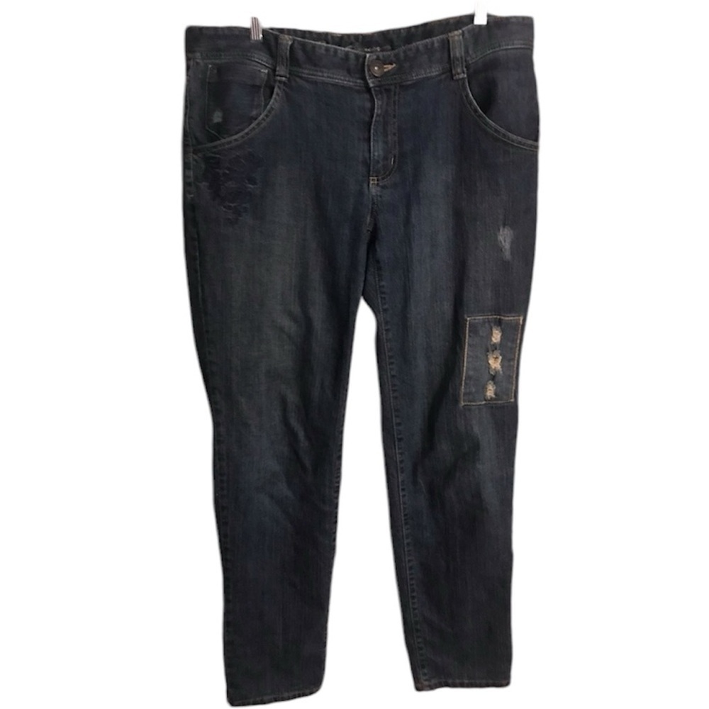 Eddie Bauer Flannel Lined Jeans Distressed Size 12